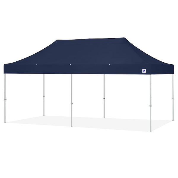 E-Z Up TAA Compliant Endeavor Shelter, 10' W x 20' L, Gray Aluminum Frame, Navy Blue Vented Top END3A20VTKMCNB - main